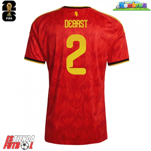 Bélgica Zeno Debast #2 Primera Equipación Mundial 2026 Manga Corta